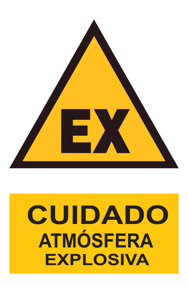 Señal de seguridad: cuidado atmósfera explosiva