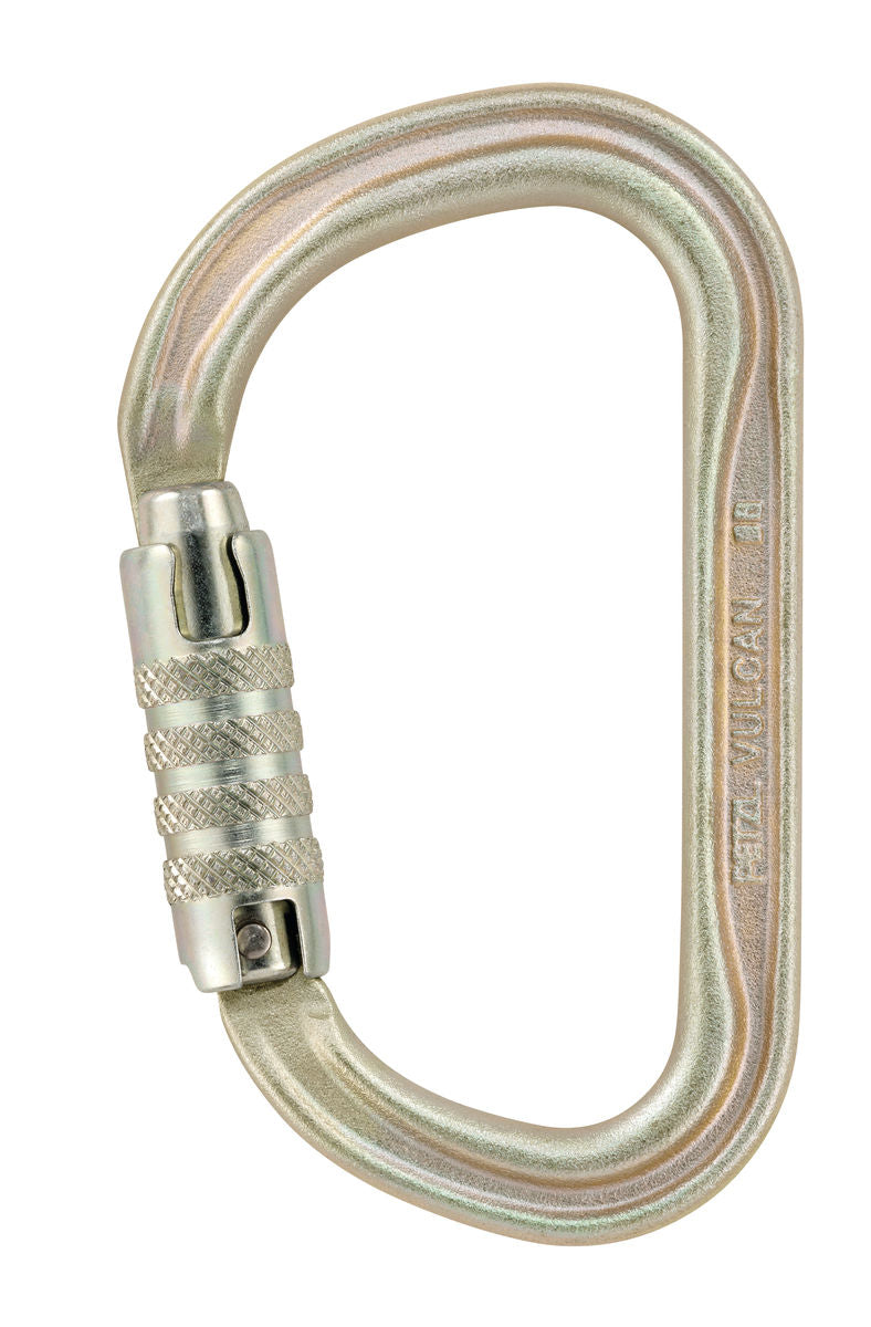 Mosquetón Petzl VULCAN M073BA00 dorado con cierre TRIACT-LOCK, versión europea