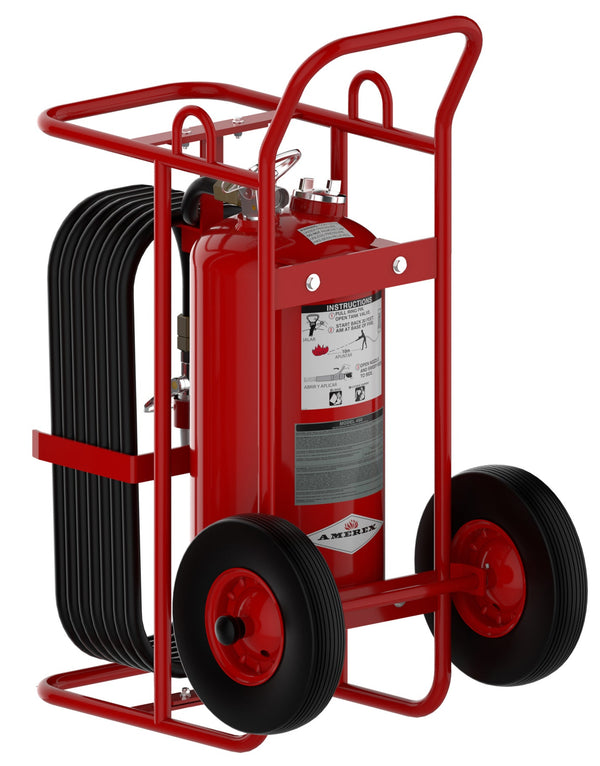 Extintor rodante Amerex 490 de 125 lb Purple K BC