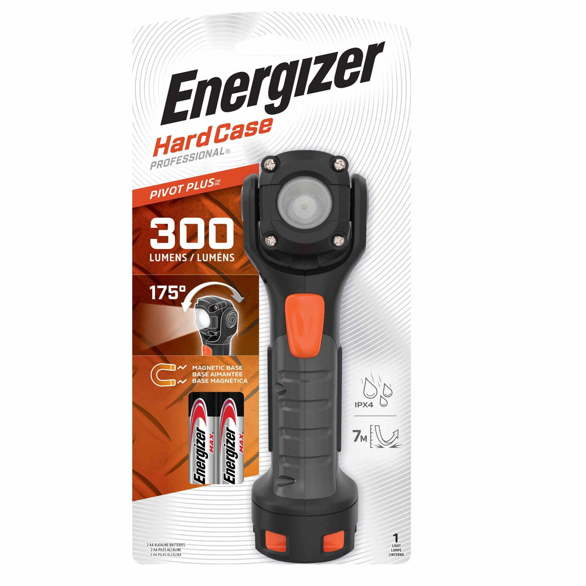 Linterna Energizer Hard Case Pivot Plus 300 lúmenes