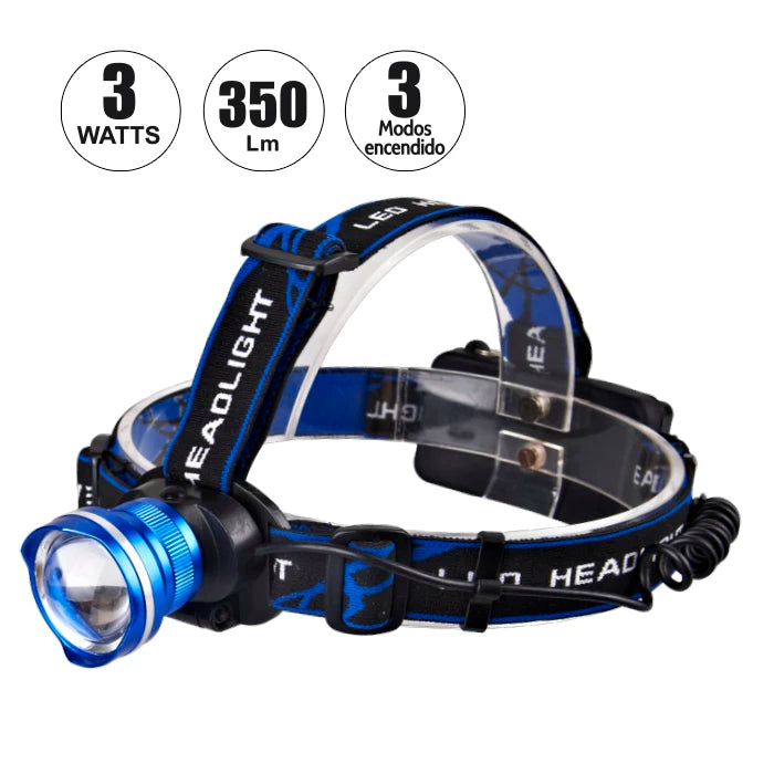 Linterna frontal recargable Opalux OP-3371, 350 lm