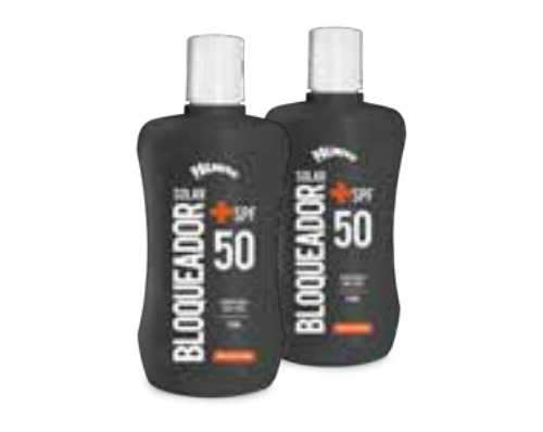 Palmera Sun SPF50+ en frascos de 110 ml; fotografía de presentación, no indica suministro de dos unidades