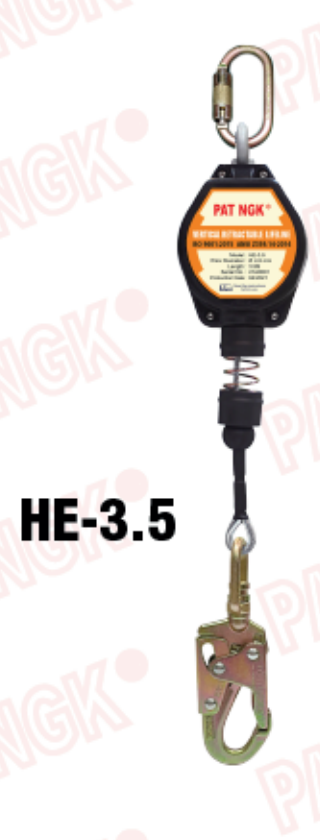 Bloque retráctil PAT NGK HE-3 con cable de acero