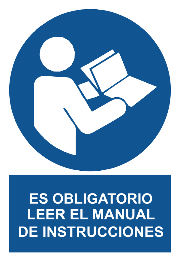Señal de seguridad: obligatorio leer manual o folleto de instrucciones