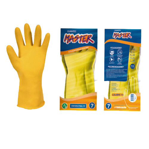Guante amarillo Master Dura Flex C15 con empaque original