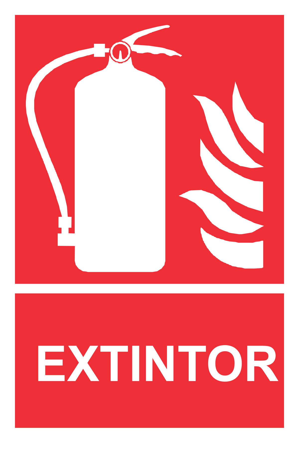 Extintor — con texto, cartel vertical