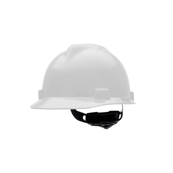 Casco MSA V-Gard blanco con suspensión Fas-Trac III, 475358