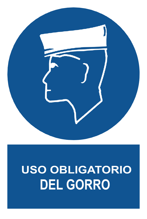 Señal de seguridad: uso obligatorio del gorro
