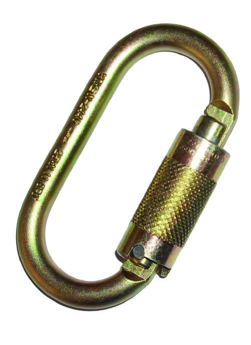 Mosquetón ovalado Yoke N-244G-TR de acero, triple seguro