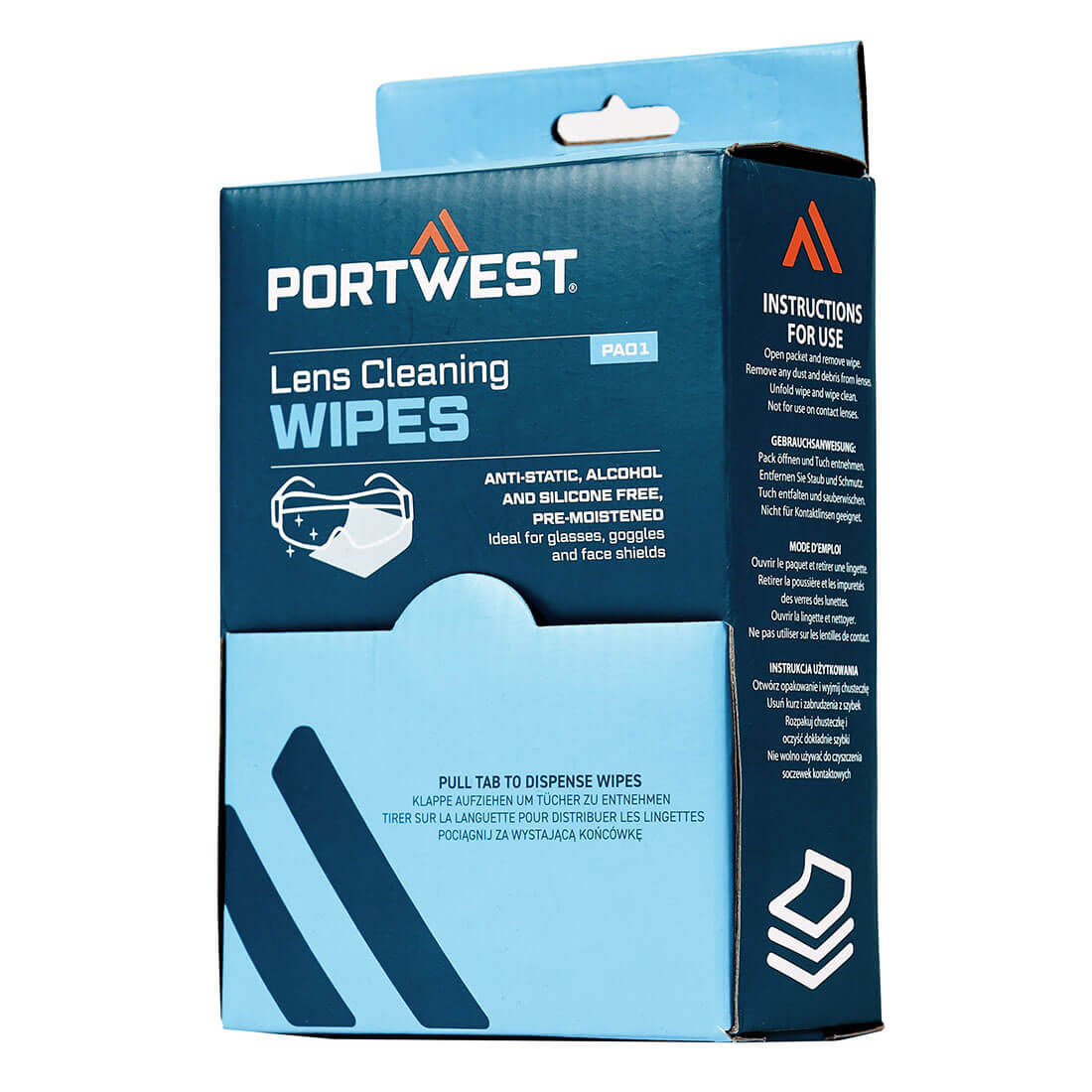 Toallitas para limpiar lentes Portwest PA01, blanco