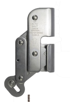 Freno para cable de acero Yoke N-620 de 8 mm; figura original de la hoja técnica del modelo, marca YOKE conservada
