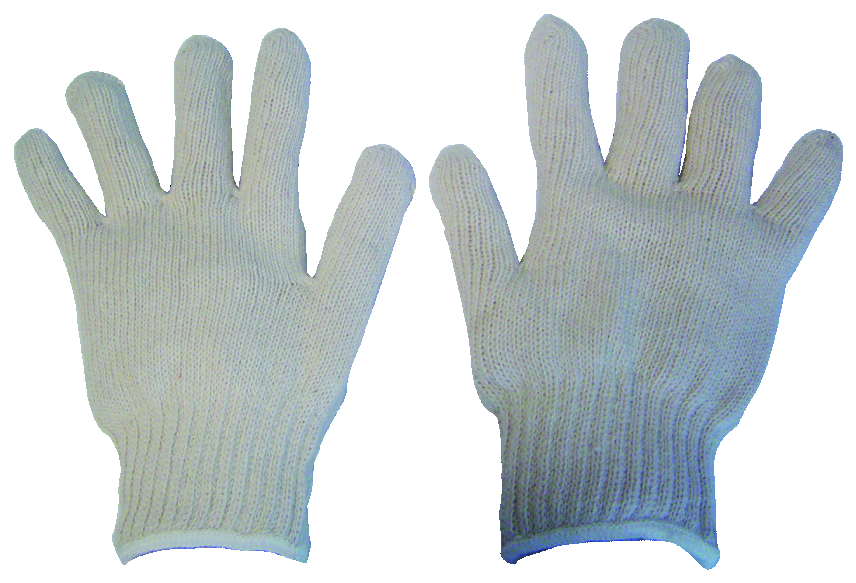 Par de guantes Clute de hilo de polialgodón natural, fotografía original independiente de la ficha