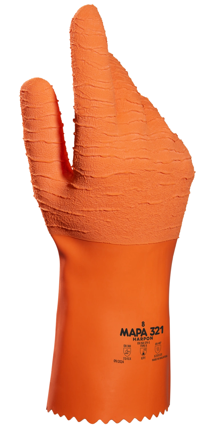 Guante MAPA Harpon 321, colornaranja, fotografía original del fabricante