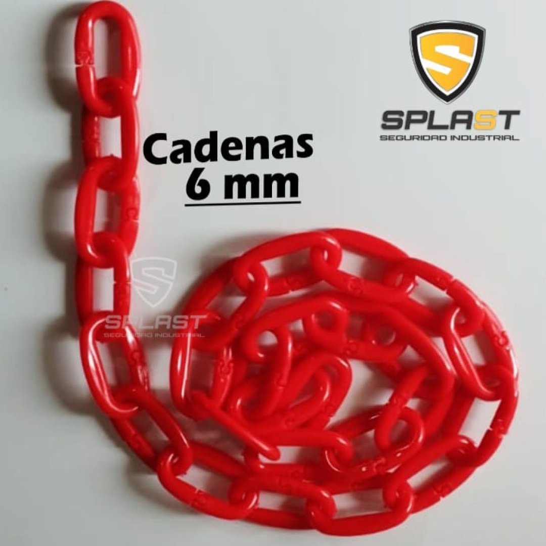 Cadena plástica de seguridad Splast roja de 6 mm