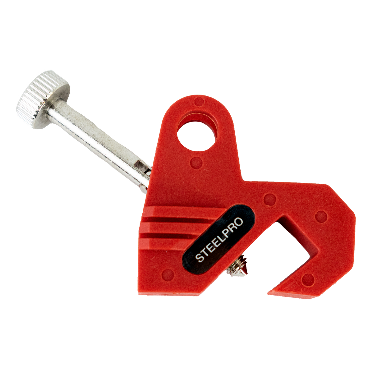 Bloqueador Steelpro para breaker de hasta 7 mm — imagen original del dispositivo; complementos de aplicación no incluidos salvo contenido explícito del kit.