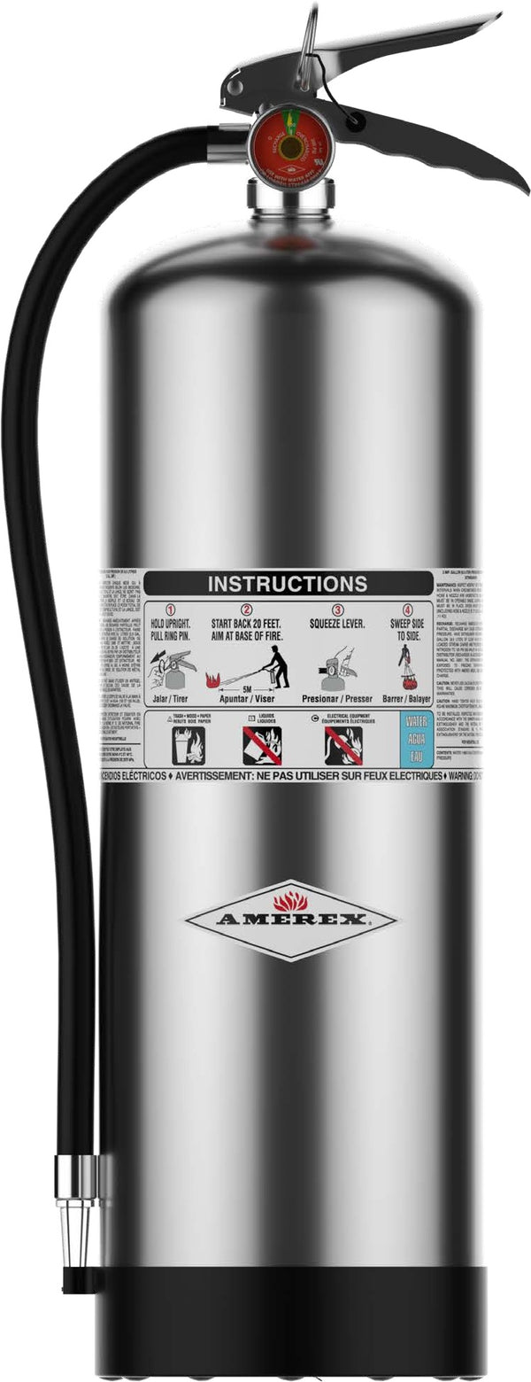 Extintor de agua presurizada AMEREX 240 de 2,5 galones