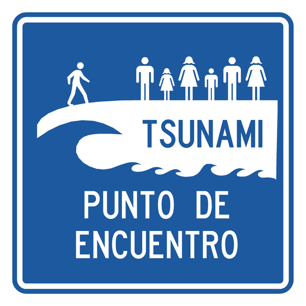 Señal de tránsito Punto de encuentro por tsunami — I-29