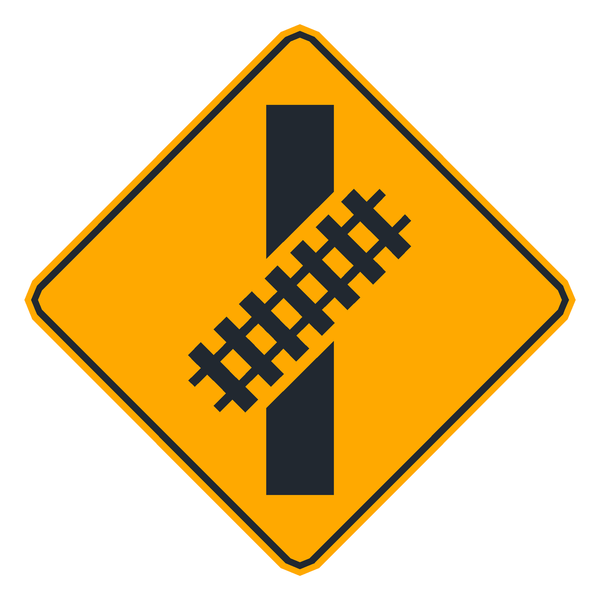 Señal de tránsito Cruce ferroviario oblicuo — P-44A