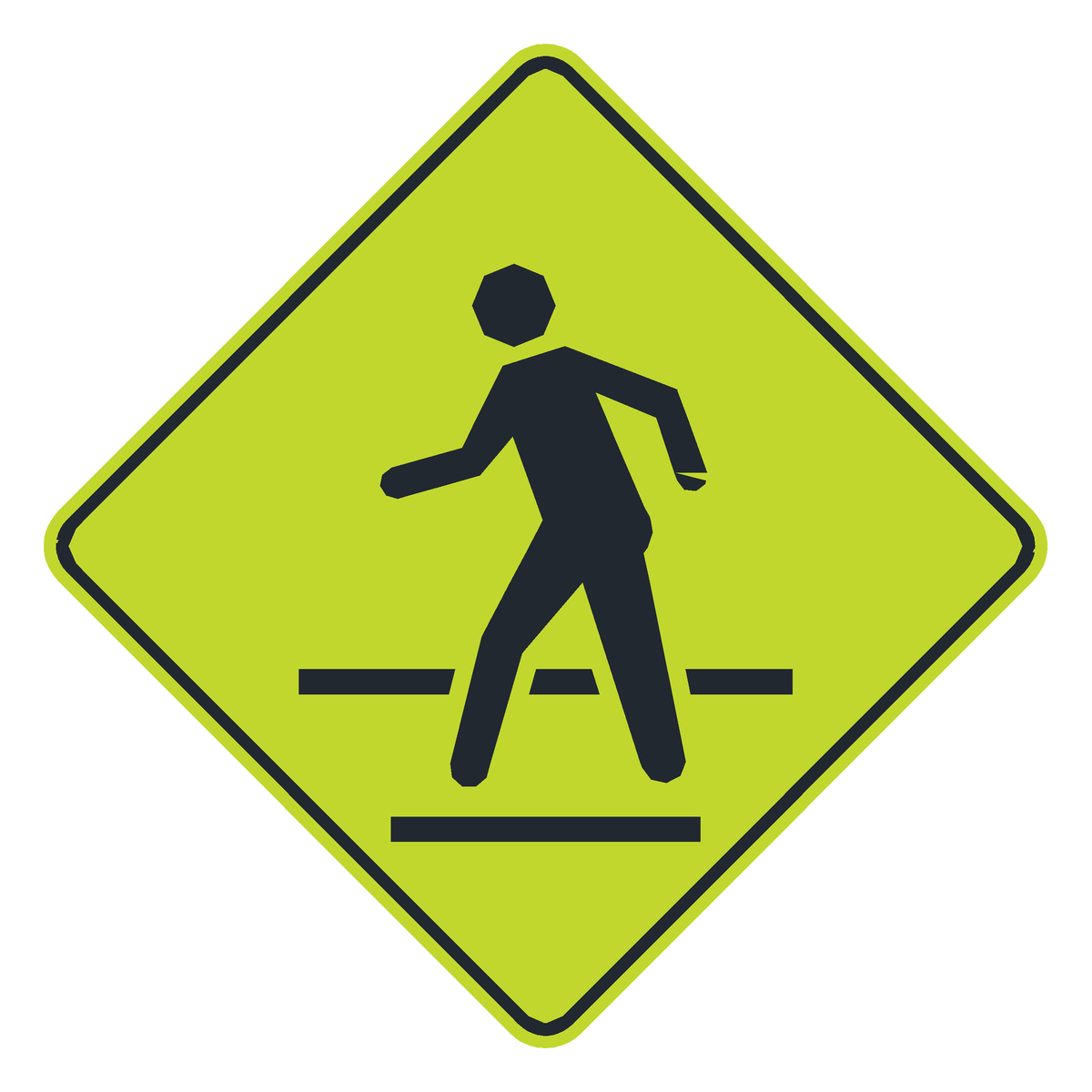 Señal de tránsito Proximidad de cruce peatonal — P-48A