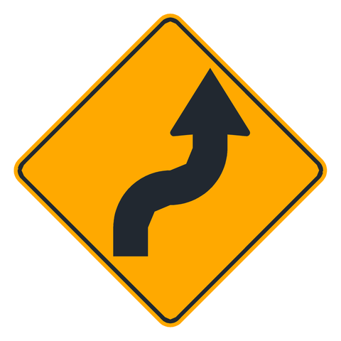 Señal de tránsito Curva y contra-curva a la derecha — P-4A