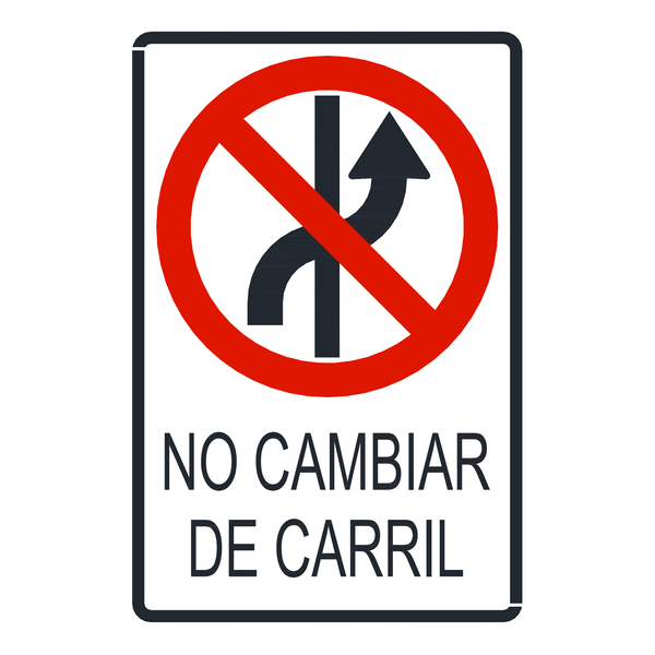 Señal de tránsito Prohibido cambiar de carril — R-12