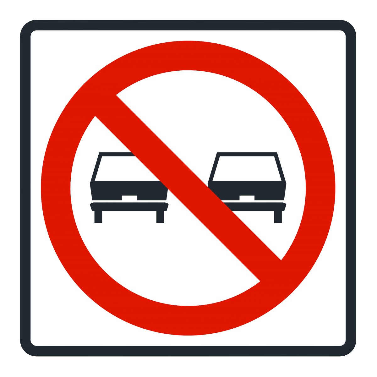 Señal de tránsito Prohibido adelantar — R-16