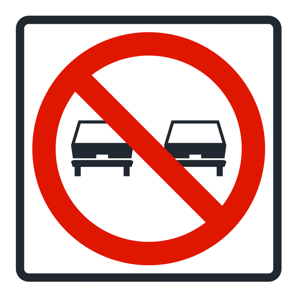 Señal de tránsito Prohibido adelantar — R-16