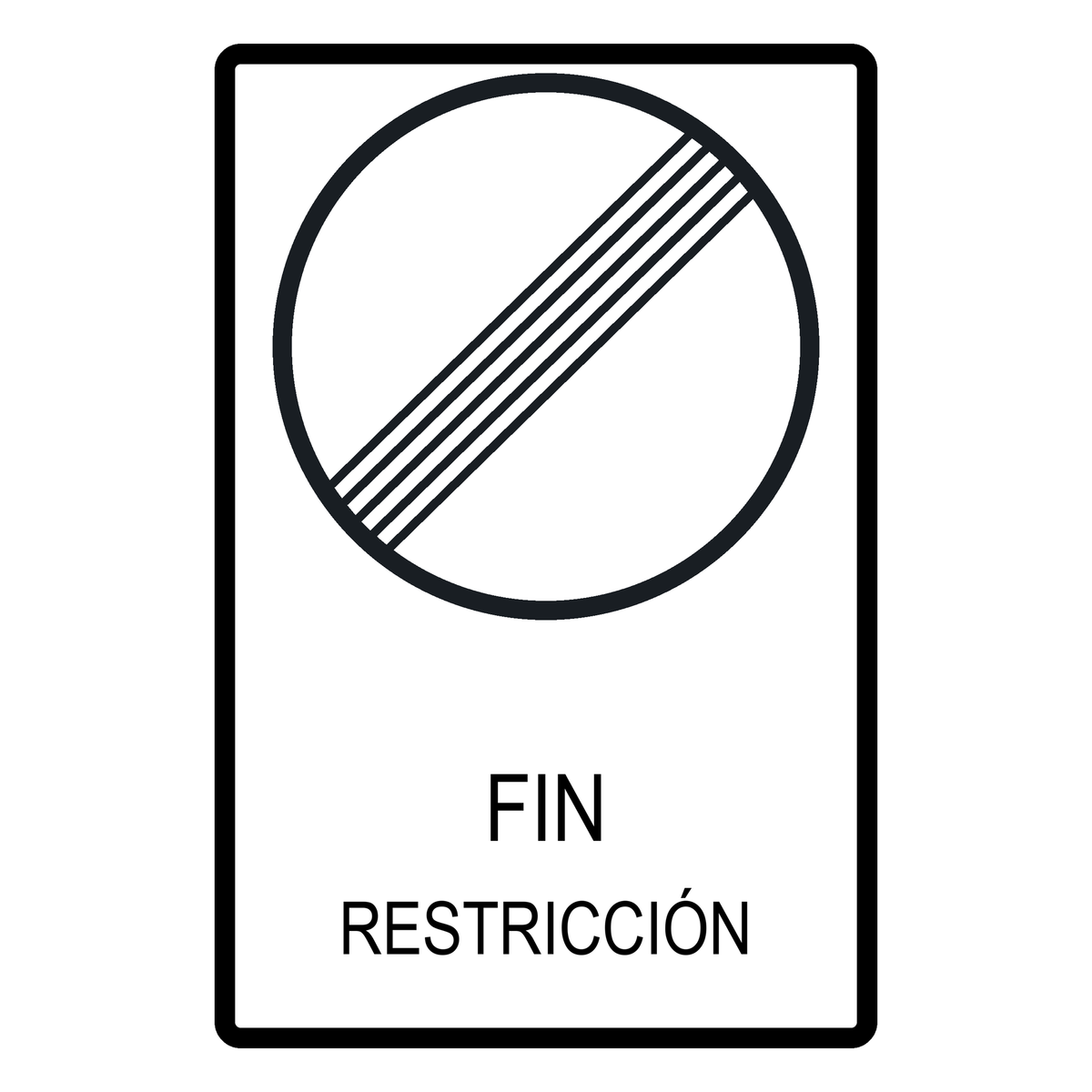 Señal de tránsito Fin de zona de prohibido adelantar — R-16A
