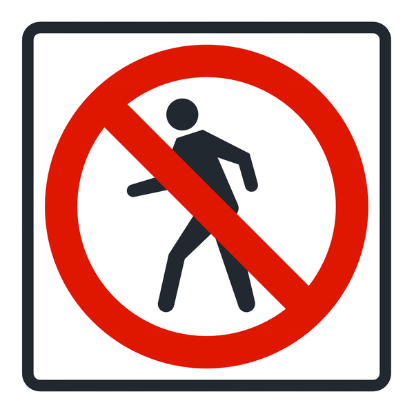 Señal de tránsito Prohibido el paso y/o la circulación de peatones — R-21