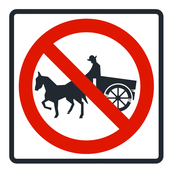 Señal de tránsito Prohibido circulación de vehículos de tracción animal — R-25