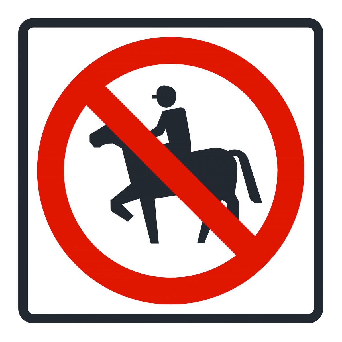 Señal de tránsito Prohibido circulación ecuestre — R-25B