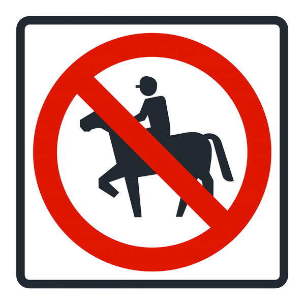 Señal de tránsito Prohibido circulación ecuestre — R-25B