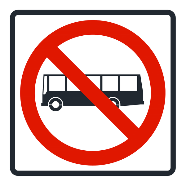 Señal de tránsito Prohibido circulación de buses — R-25C