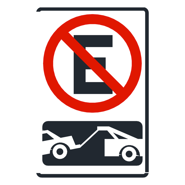Señal de tránsito Prohibido estacionar zona de remolque — R-27A