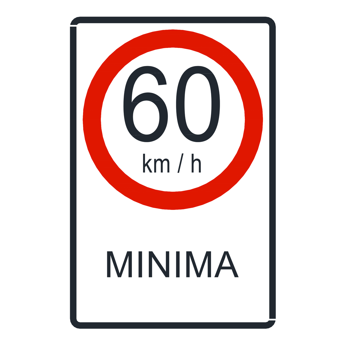 Señal de tránsito Velocidad mínima permitida 60 km/h — R-30B