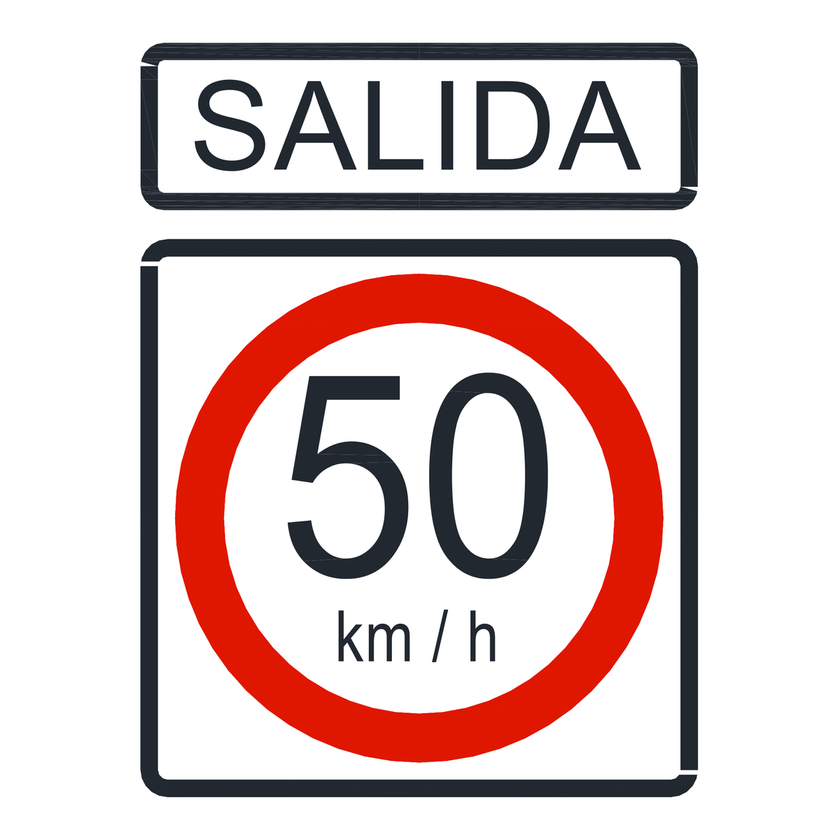 Señal de tránsito Velocidad máxima permitida de salida 50 km/h — R-30C