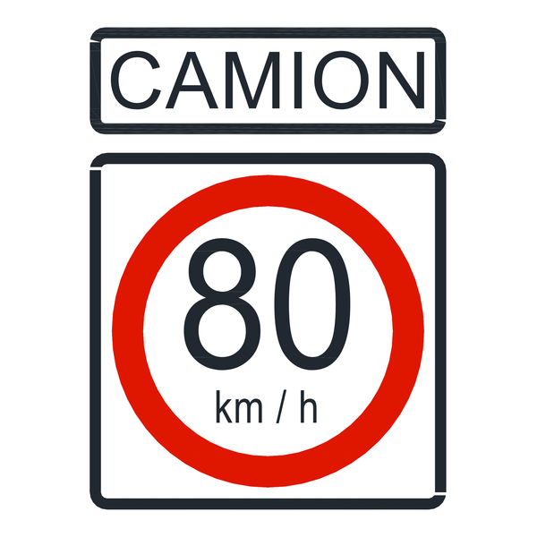 Señal de tránsito Velocidad máxima permitida para camión 80 km/h — R-30D
