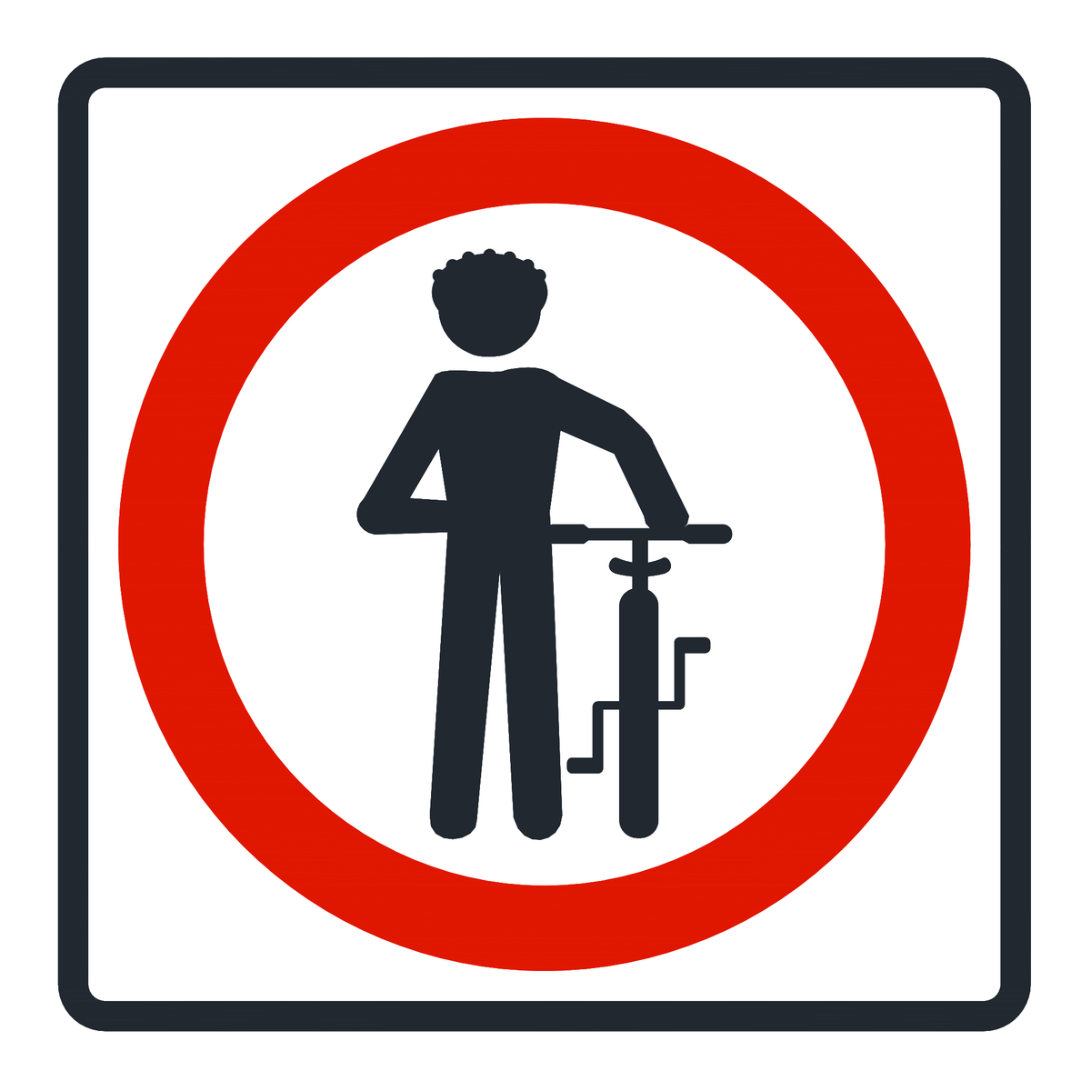 Señal de tránsito Ciclovía “obligatorio descender de la bicicleta” — R-42B