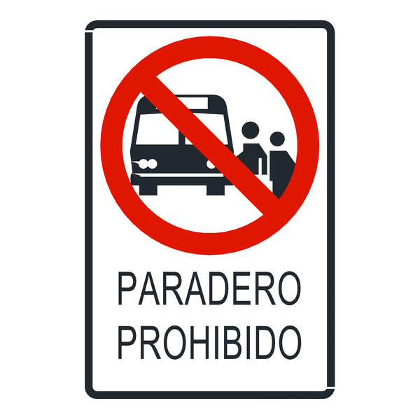 Señal de tránsito Paradero prohibido — R-44