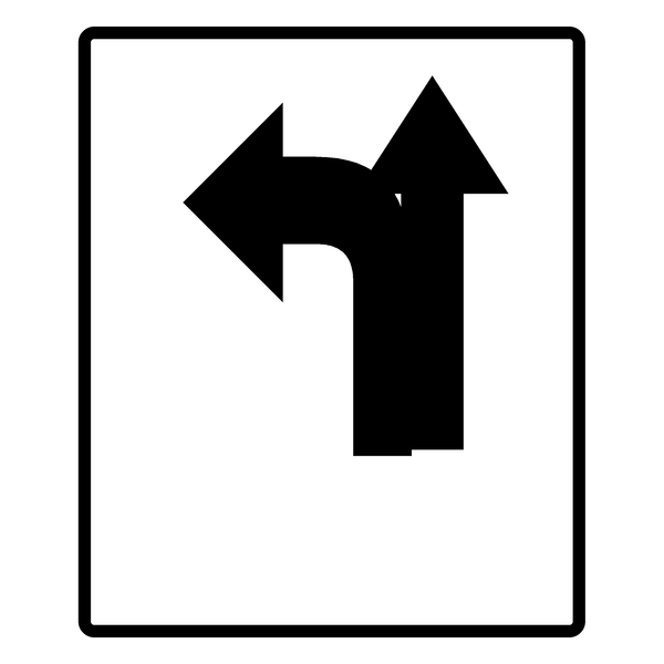 Señal de tránsito Carril permitido para volteo para seguir de frente — R-5-2