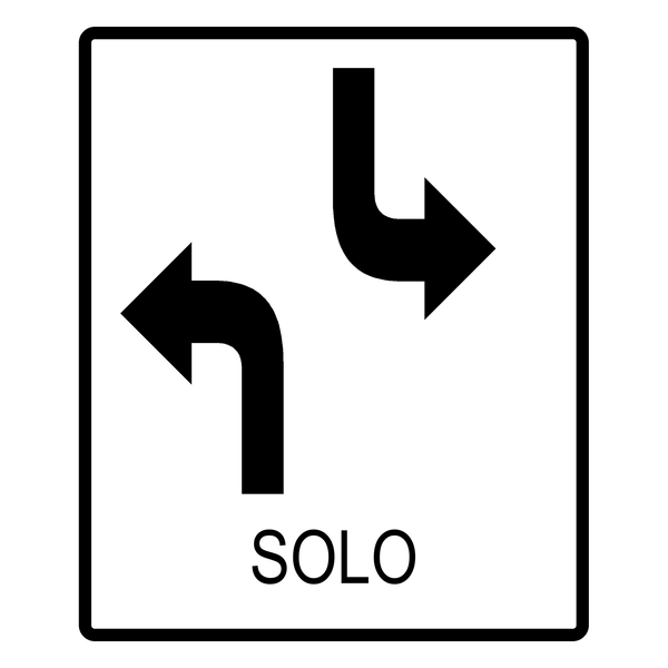 Señal de tránsito Volteo la izquierda en ambos sentidos — R-5-4