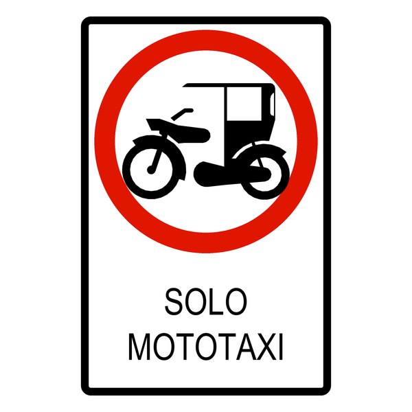 Señal de tránsito Solo mototaxis — R-54A