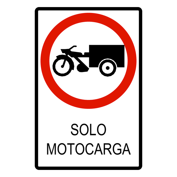 Señal de tránsito Solo motocarga — R-54B