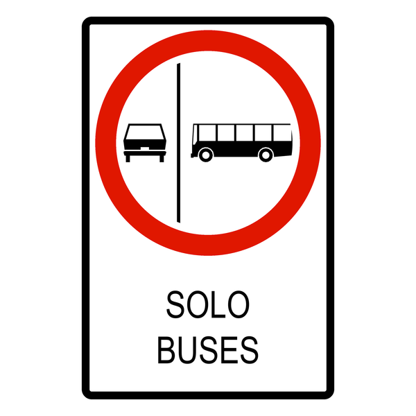 Señal de tránsito Vía segregada para buses — R-55A