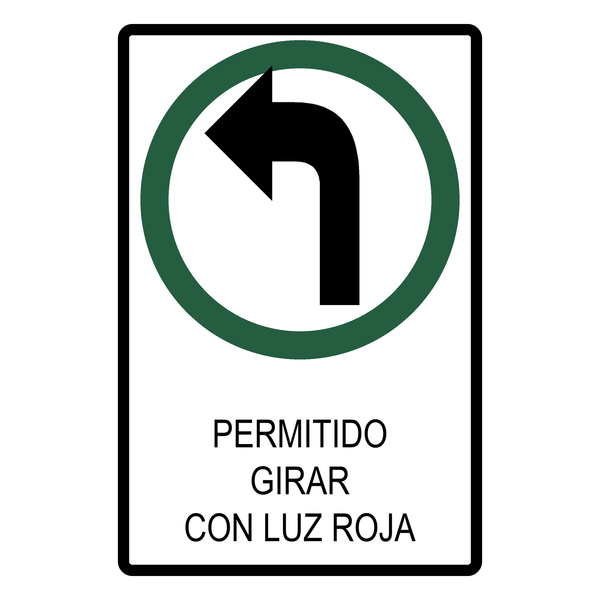Señal de tránsito Permitido girar con luz roja — R-64A
