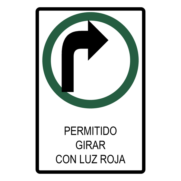 Señal de tránsito Permitido girar con luz roja — R-64B